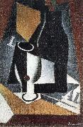 Juan Gris Bottle Cup and newspaper oil painting artist